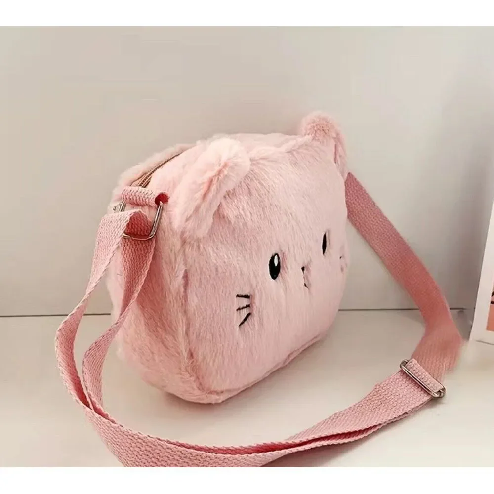 Cat Crossbody Bags Girls Women Fashion Love Pink Fuzzy Cat Shoulder Bag New‎